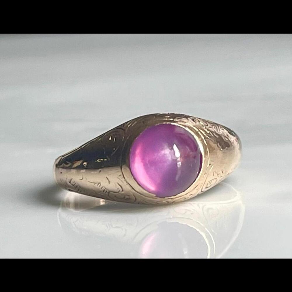 Victorian Ruby Ring 18k Star Ruby Antique Ruby Ca… - image 4